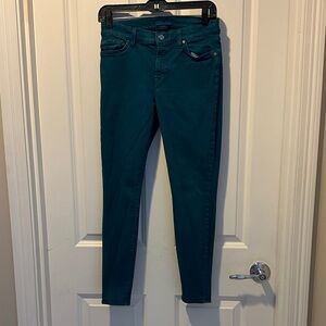 7 For All Mankind Teal Skinny Jeans